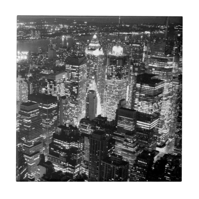 Azulejo Nueva York Nueva York Noche Black & White (Frente)