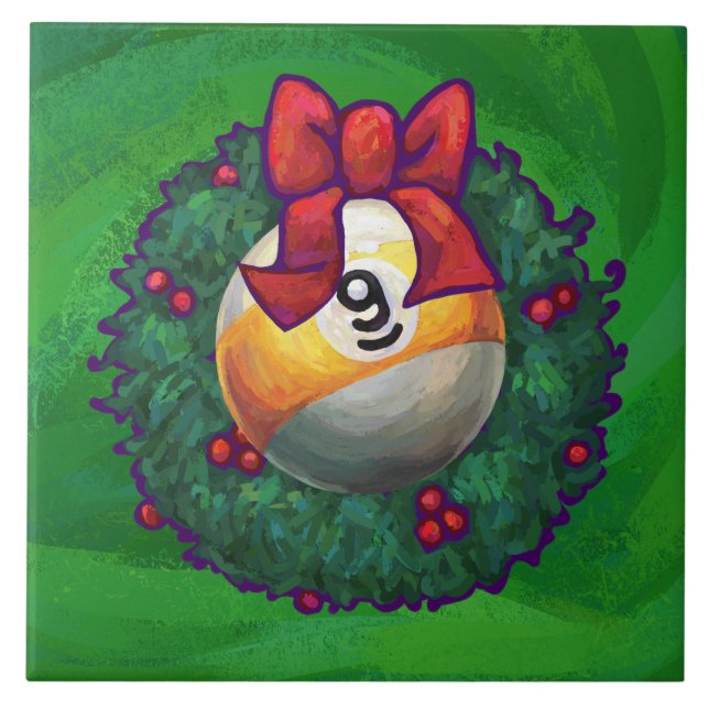 Azulejo Nueve bolas en la guerra verde (Frente)