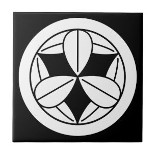 Azulejo Nueve hojas de bambú en círculo