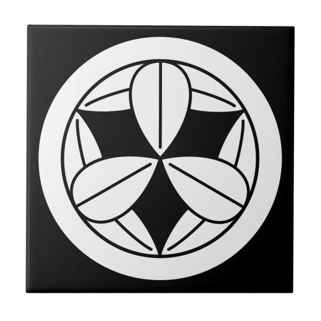 Azulejo Nueve hojas de bambú en círculo (Frente)