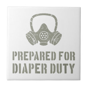 Azulejo Nuevo Padre Preparado Para Diaper Duty Funny