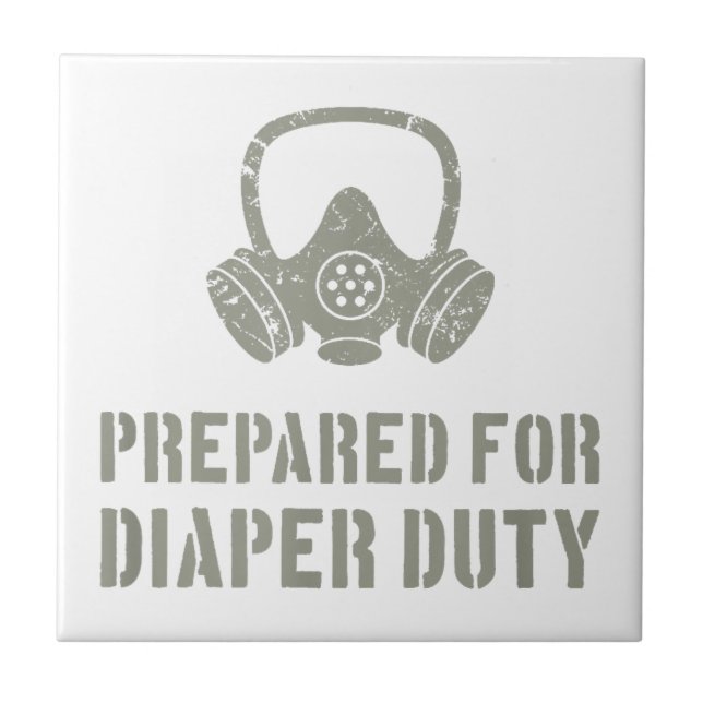 Azulejo Nuevo Padre Preparado Para Diaper Duty Funny (Frente)