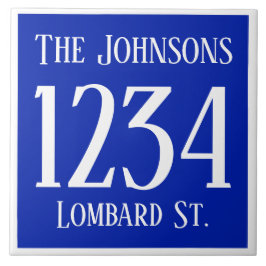 Azulejo Número de casa con la calle y el nombre