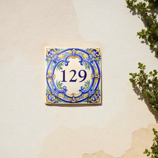Azulejo Número de Casa de Patrimonio Mediterráneo Personal