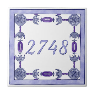 Azulejo Número de casa pequeña de lavanda y morada