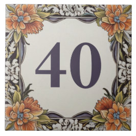 Azulejo Número de casa personal Placa floral Hawaii