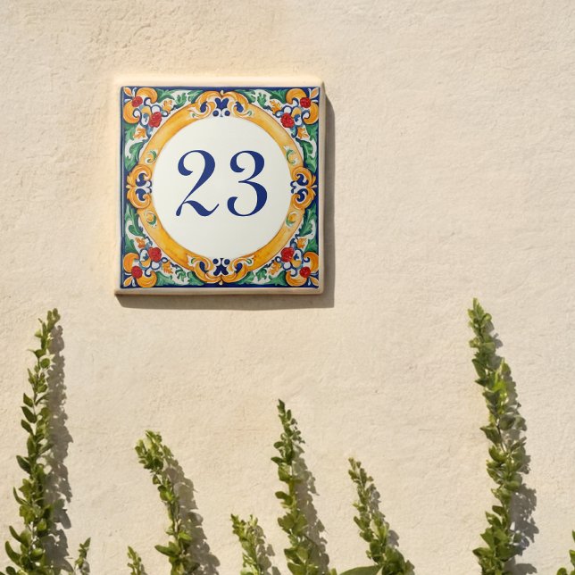 Azulejo Número de Casa Rústico Mediterráneo Personalizado (Subido por el creador)
