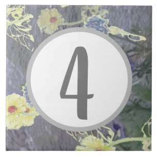 Azulejo Número de dígito único de la casa WildflowerMen