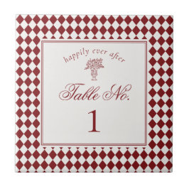 Azulejo Número de mesa de boda con tablero de ajedrez Harl