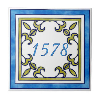 Azulejo Número de pequeña casa del verde azul y verde