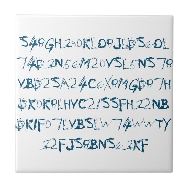 Azulejo Números aleatorios azules Letters Funky (Frente)