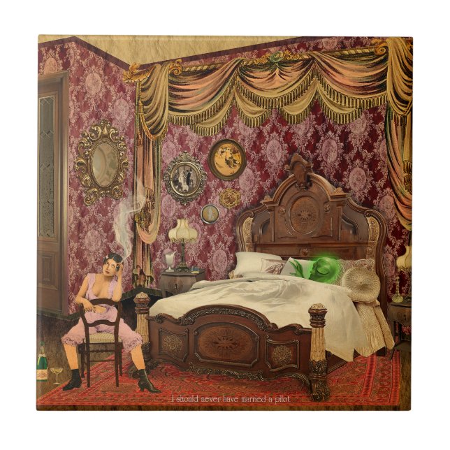 Azulejo Nunca debí casarme con un piloto (Frente)