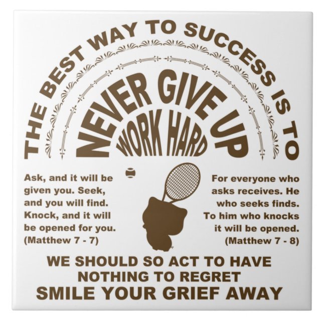 Azulejo Nunca te rindas (tenis) (Frente)