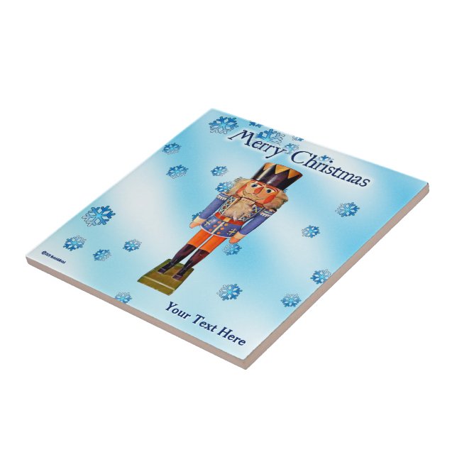 Azulejo Nutcracker alemán - Feliz Navidad (Lado)