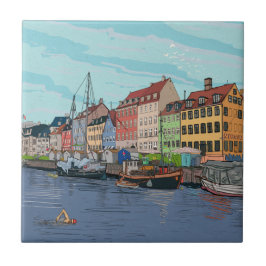 Azulejo Nyhavn Copenhagen Dinamarca Esfuerzo capítico