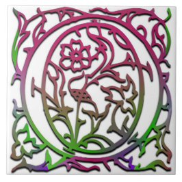 Azulejo O Monograma "Jardín Besque" Tile cerámico