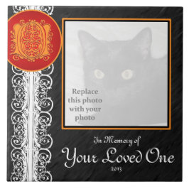 Azulejo O mosaico de un monograma "en memoria de tu ser qu