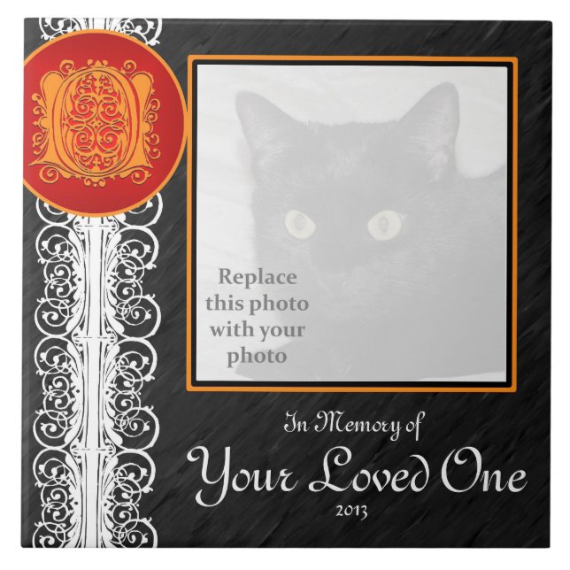 Azulejo O mosaico de un monograma "en memoria de tu ser qu (Frente)