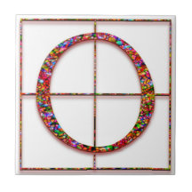 O Trajanus Personalizado Rojo Monograma Tile