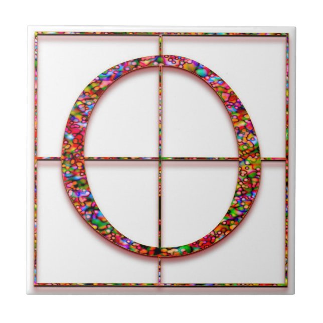 Azulejo O Trajanus Personalizado Rojo Monograma Tile (Frente)