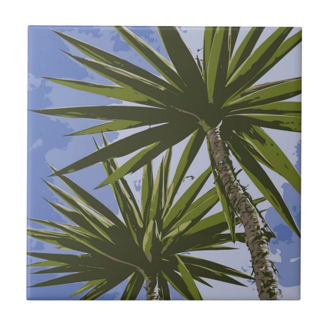 Azulejo Oasis Tropical Palmeras (Frente)