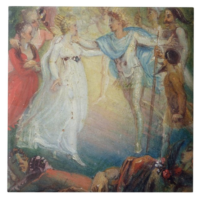 Azulejo Oberon y Titania del 'El sueño de una noche de (Frente)