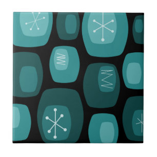 Azulejo Oblongs modernos de mediados del siglo XX Verde az