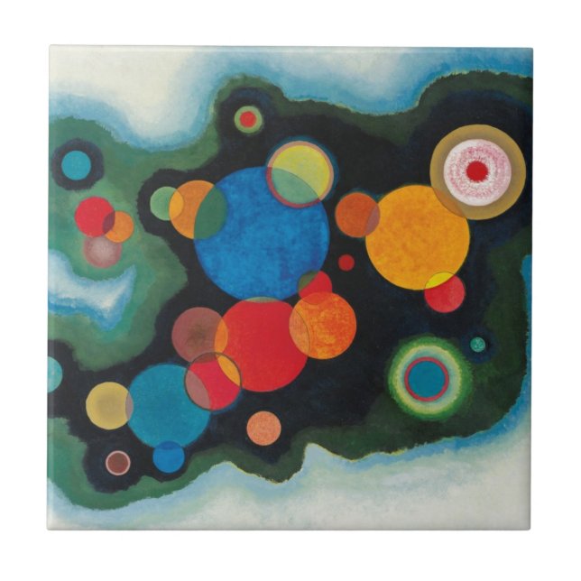 Azulejo Obra abstracta de impulso profundo de Kandinsky (Frente)