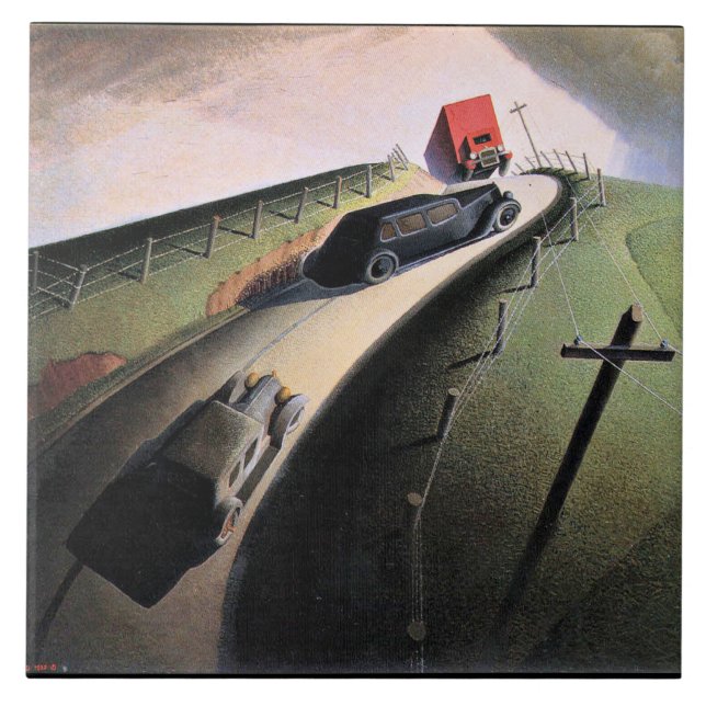Azulejo Obra de arte Grant Wood, Death on Ridge Road (Frente)