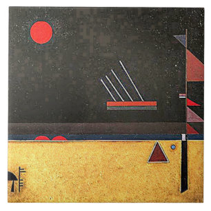 Azulejo Obra de arte parduzco, abstracta de Kandinsky,
