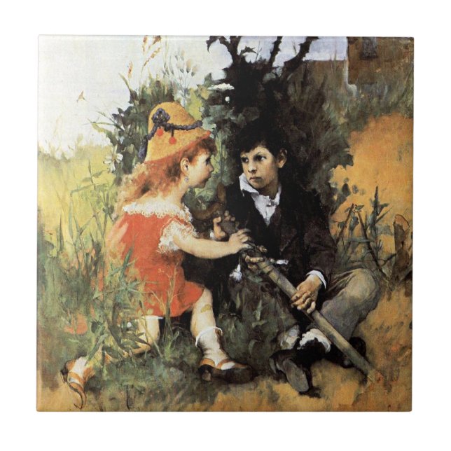 Azulejo Obra de Carl Larsson, Clair Obscur,  (Frente)