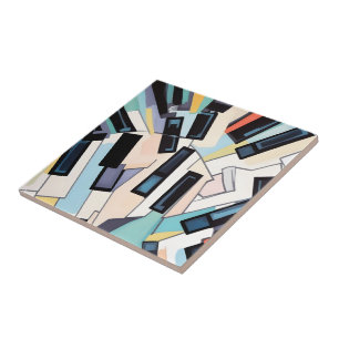 Azulejo Obras de arte de teclas de piano abstractas