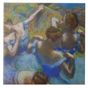 Azulejo Obras maestras de arte fino Pastel Bailarinas Azul