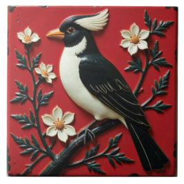 Azulejo Obsidian and Ivory Perch