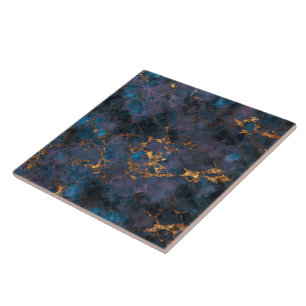 Azulejo Ocean Blue Pink Gold Marble Trendy Collection