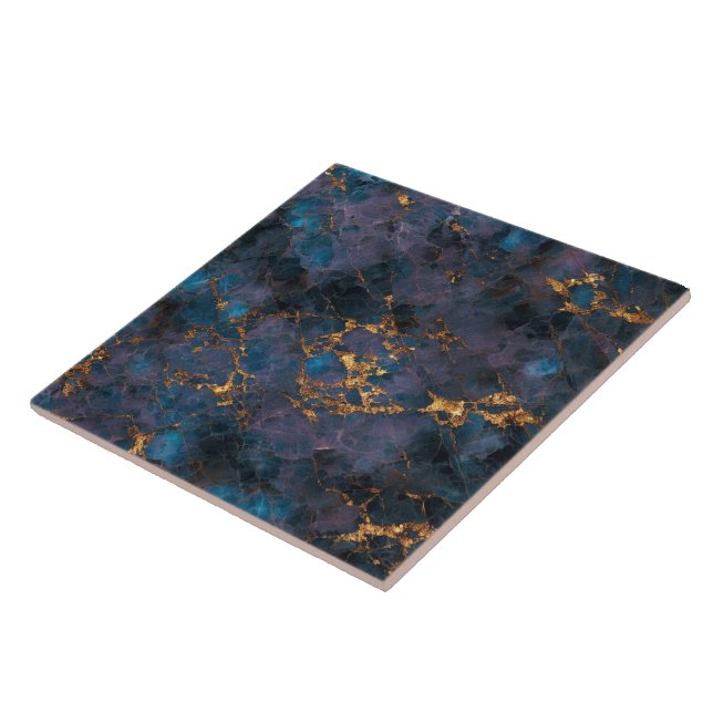 Azulejo Ocean Blue Pink Gold Marble Trendy Collection (Lado)
