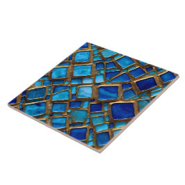 Azulejo Ocean Blue Trendy Beautiful Gold Collection
