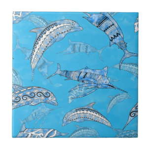 Azulejo Ocean Marine Animals Dolphins Marlins