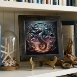 Azulejo Ocean Reef & 3D Seahorse Faux Metal 