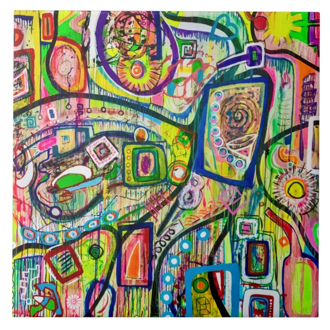 Azulejo Ocho Martinis 6 x 6 Cubierta cerámica (Frente)