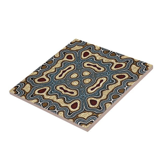 Azulejo Ochre Mustard Rojo Marrón Verde azulado Azul Tribu (Lado)