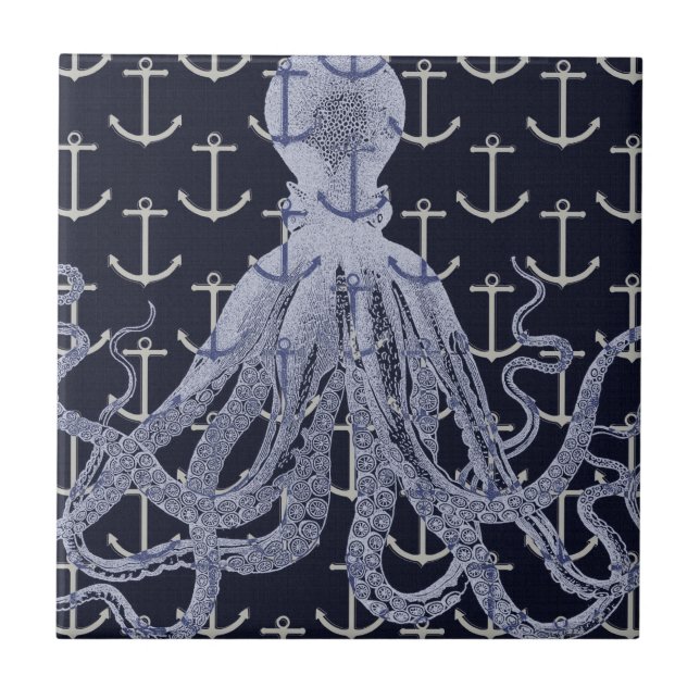Azulejo Octopus náutico (Frente)