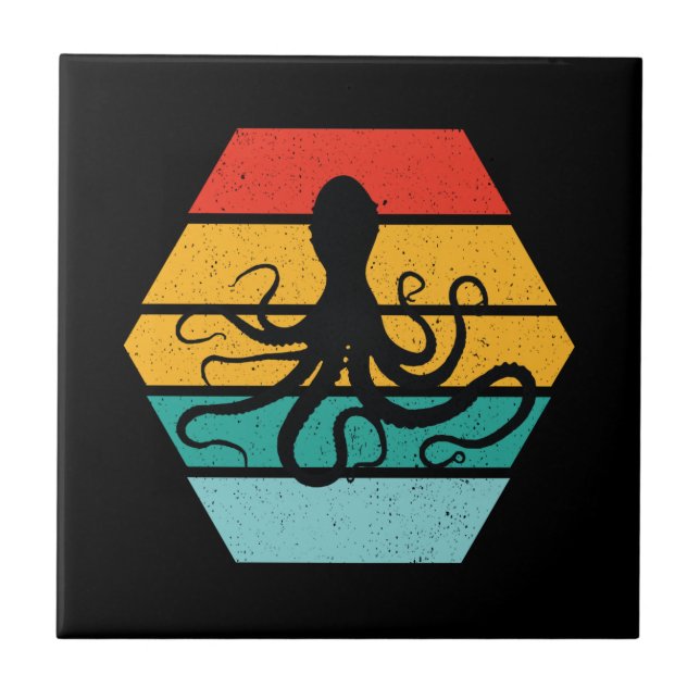 Azulejo Octopus Squid Sea Creature Tentacles Sunset (Frente)