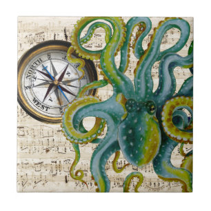 Azulejo Octopus Tentacles Compass Music