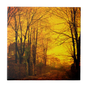 Azulejo Octubre después del glow John Atkinson Grimshaw