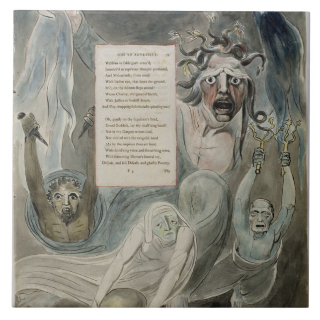Azulejo Oda a la adversidad, "de los poemas de Thomas (Frente)
