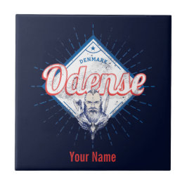 Azulejo Odense City Dinamarca Retro Viking Vintage Souveni