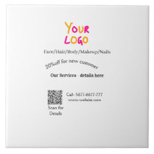 Azulejo oferta de descuento de servicios de salón de masaj