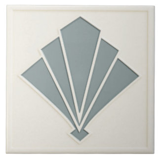 Azulejo Off White and Grey Art Deco Ceramic