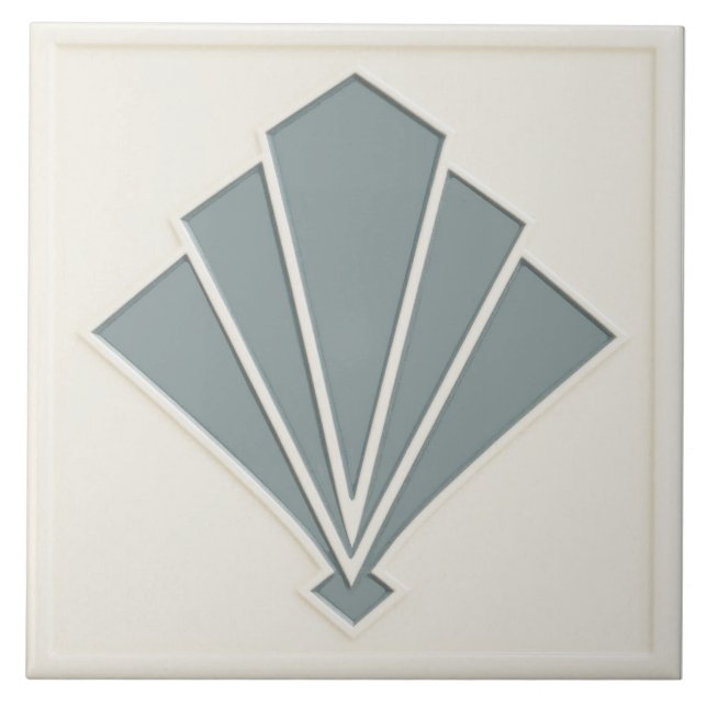 Azulejo Off White and Grey Art Deco Ceramic (Frente)